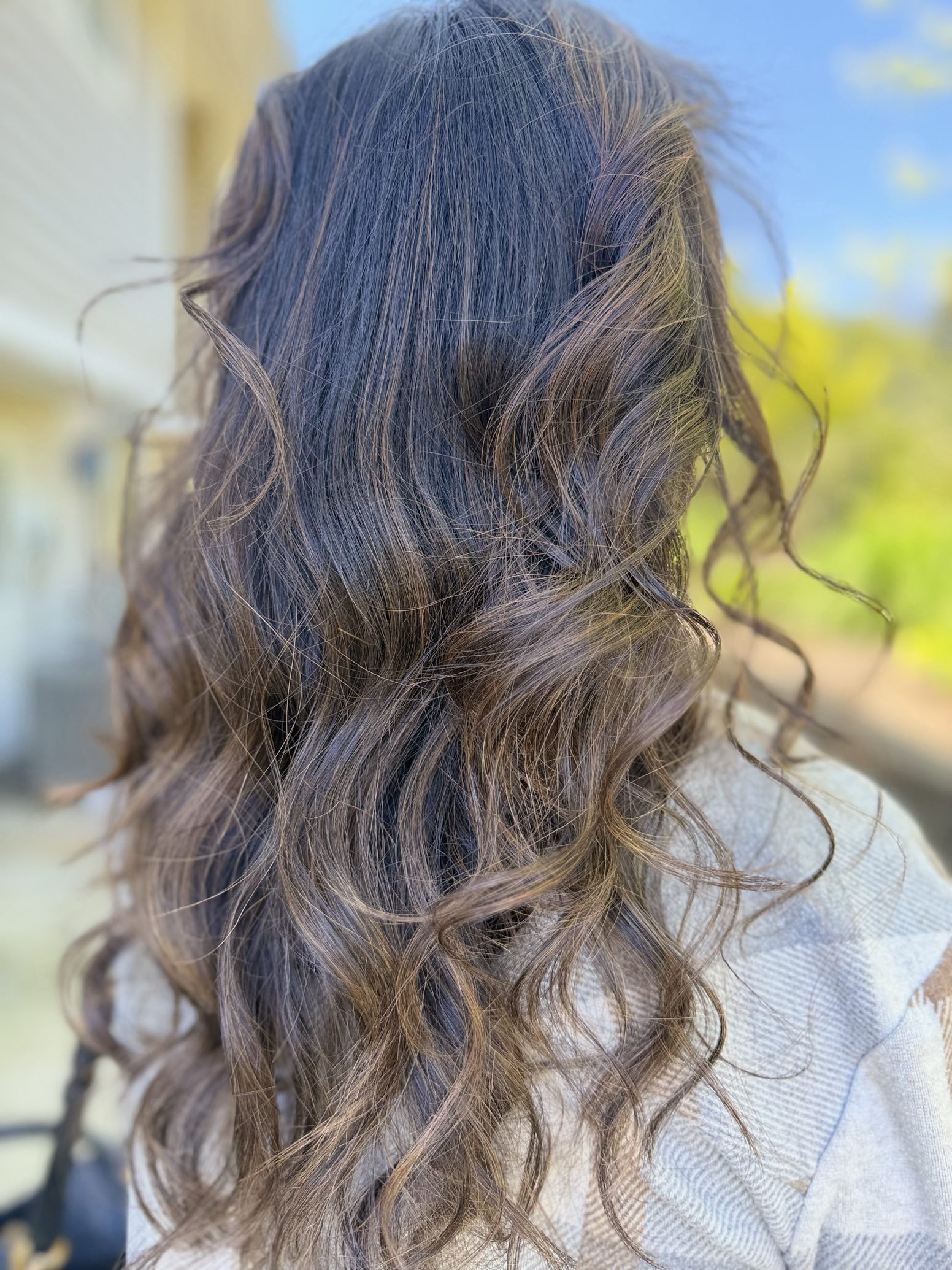 Dark hair with caramel balayage